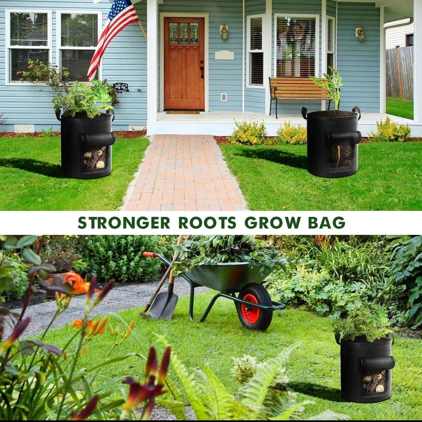 Potato Grow Bag with Harvest Window for Root Vegetables