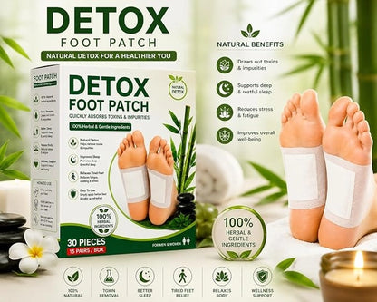Premium Detox Foot Patch – Buy 15 Pads, Get 15 Pads Free 🎁 (Pack of 30) 🌿